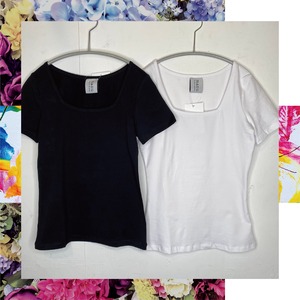 select 11045：square neck tee (2color)