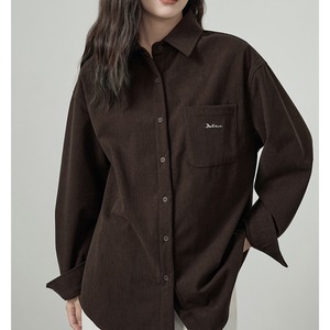 corduroy long shirt jacket