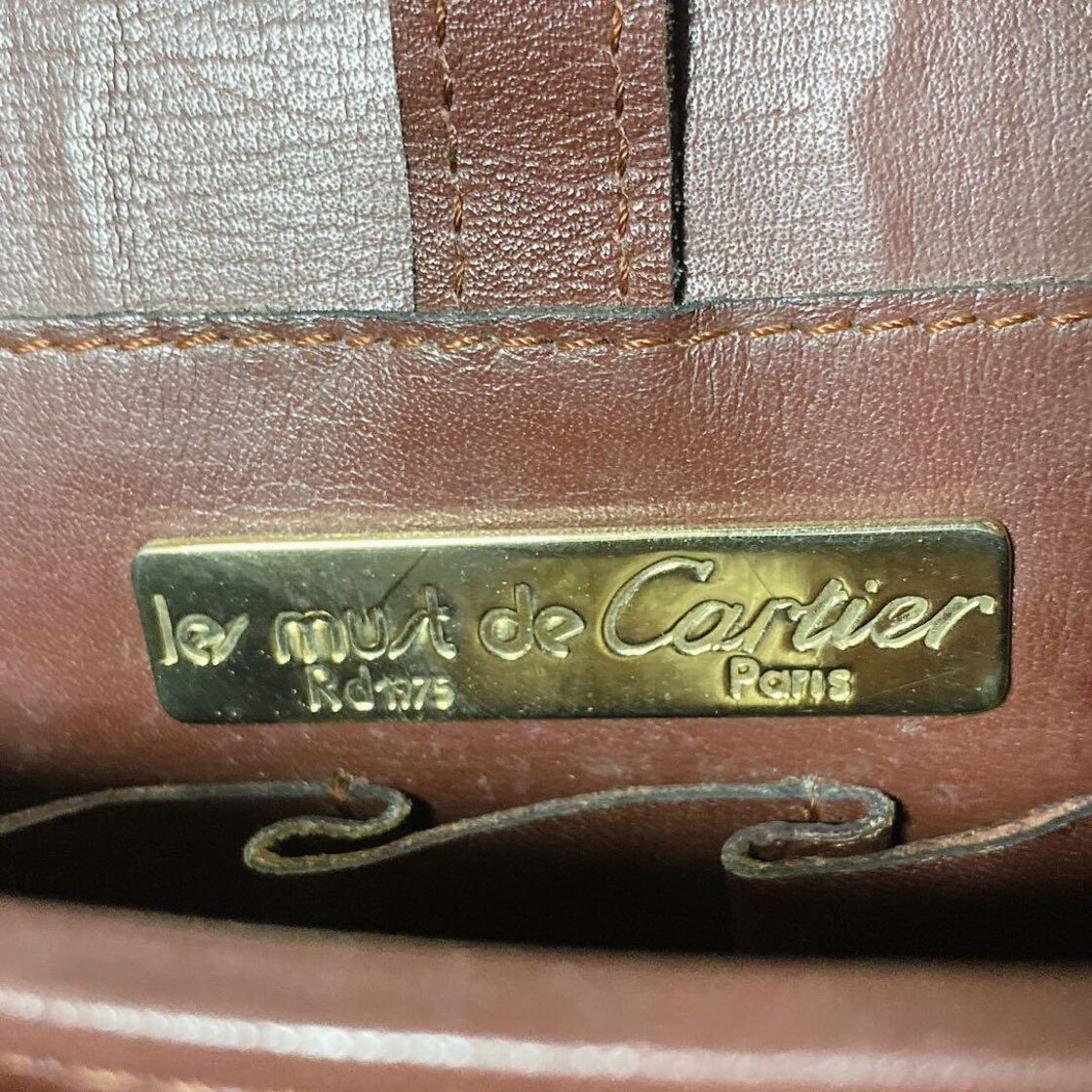 Cartier ボルドー レザー ショルダーバッグ 8146 | Pay ID