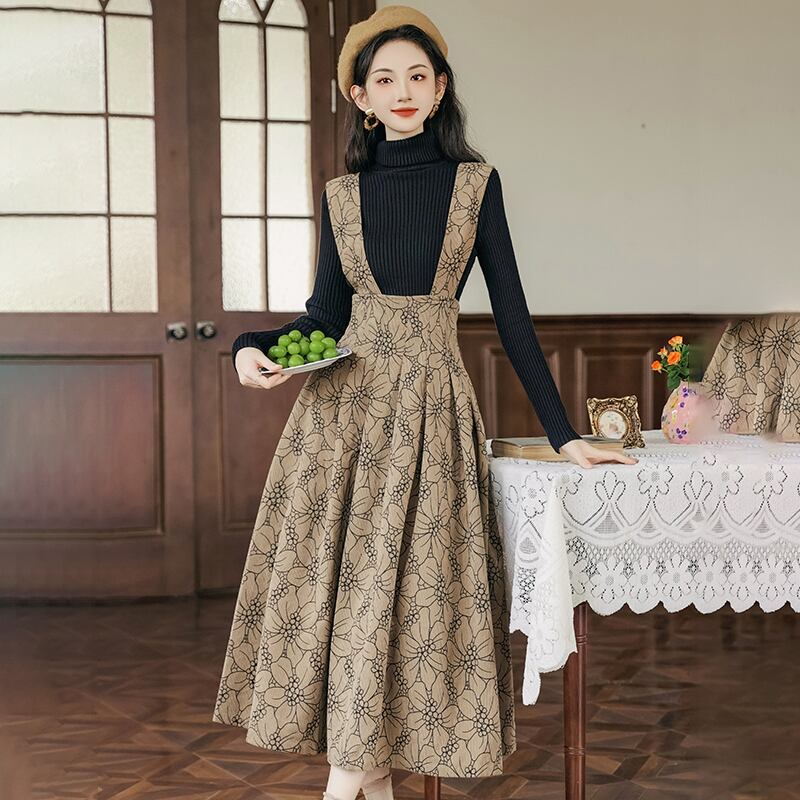 華莎の城シリーズ】☆セットアップ☆ 2点セット ニットトップス+つり 