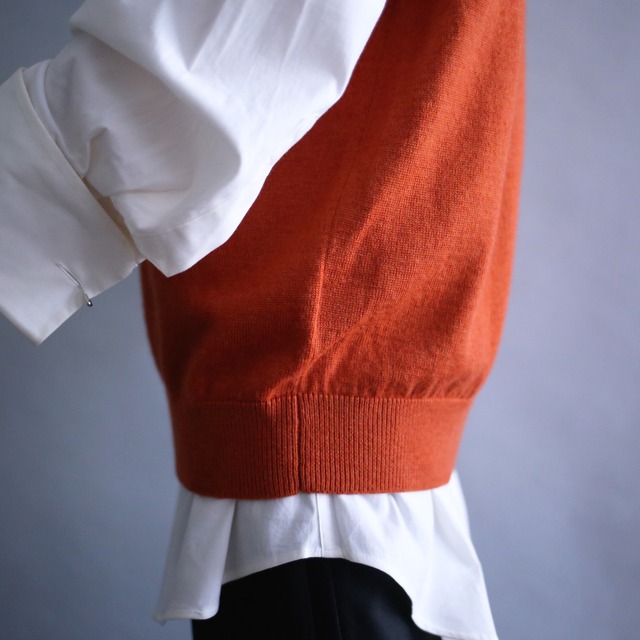 terracotta good coloring loose knit vest