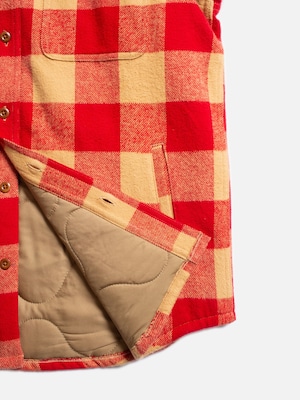Nudie jeans 2023fall collection Glenn Padded Check Shirt Red チェックジャケット