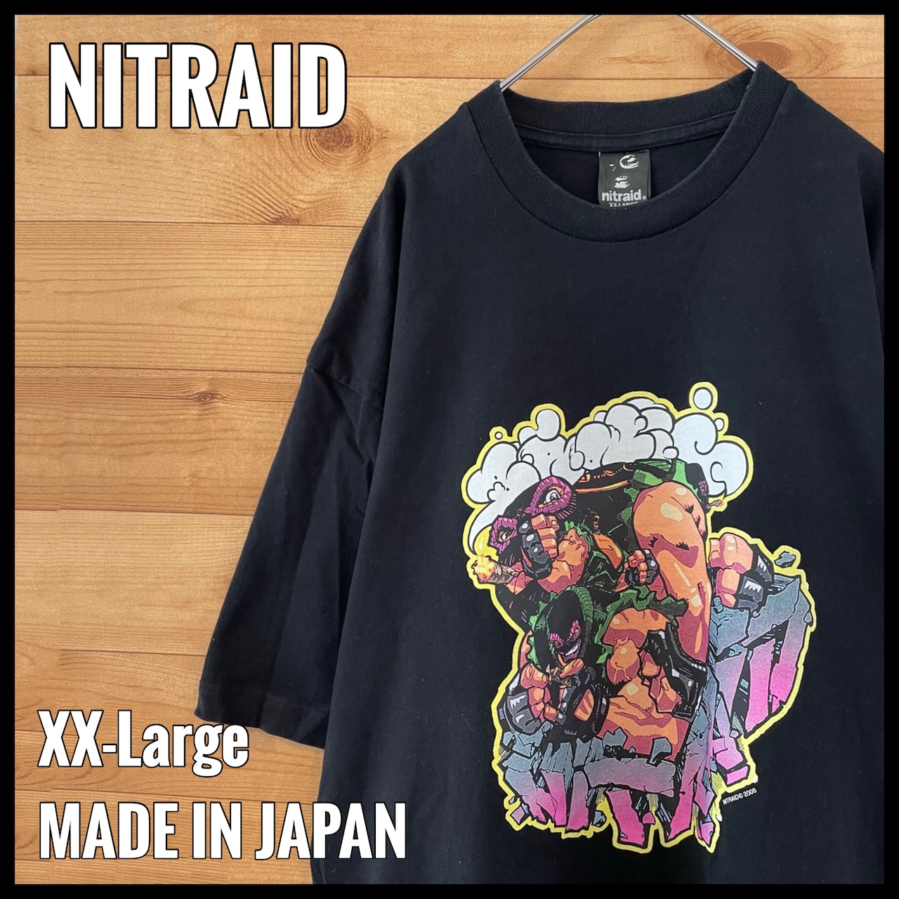 【NITRAID】日本製 プリント Tシャツ ナイトレイド NITRO MICROPHONE UNDERGROUND HIPHOP XXL ビッグサイズ 古着 2