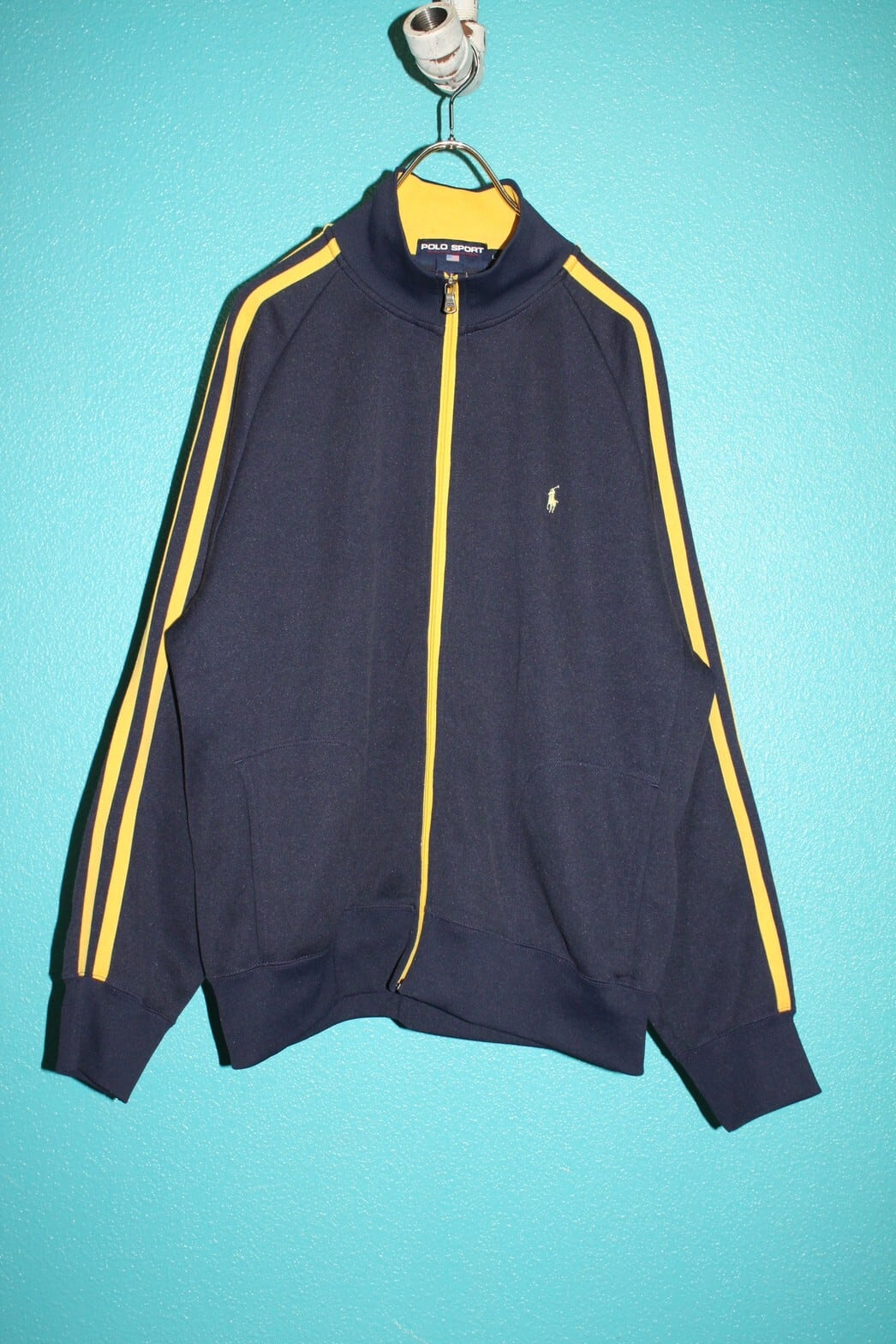 90's POLO SPORT 90s トラックジャケット ジャージ 黒×白 140cm