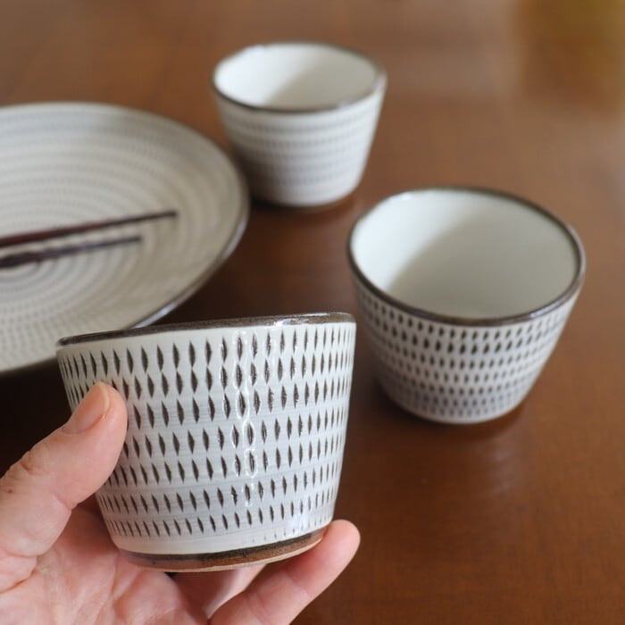 小石原焼 小石原焼 蔵人窯 そば猪口 飛び鉋 Koishiwara-yaki Soba cup Tobikanna