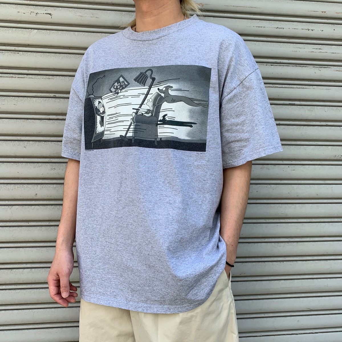 00s シンプソンズ maxellパロディ Tシャツ グレー マクセル | 古着屋 Uan