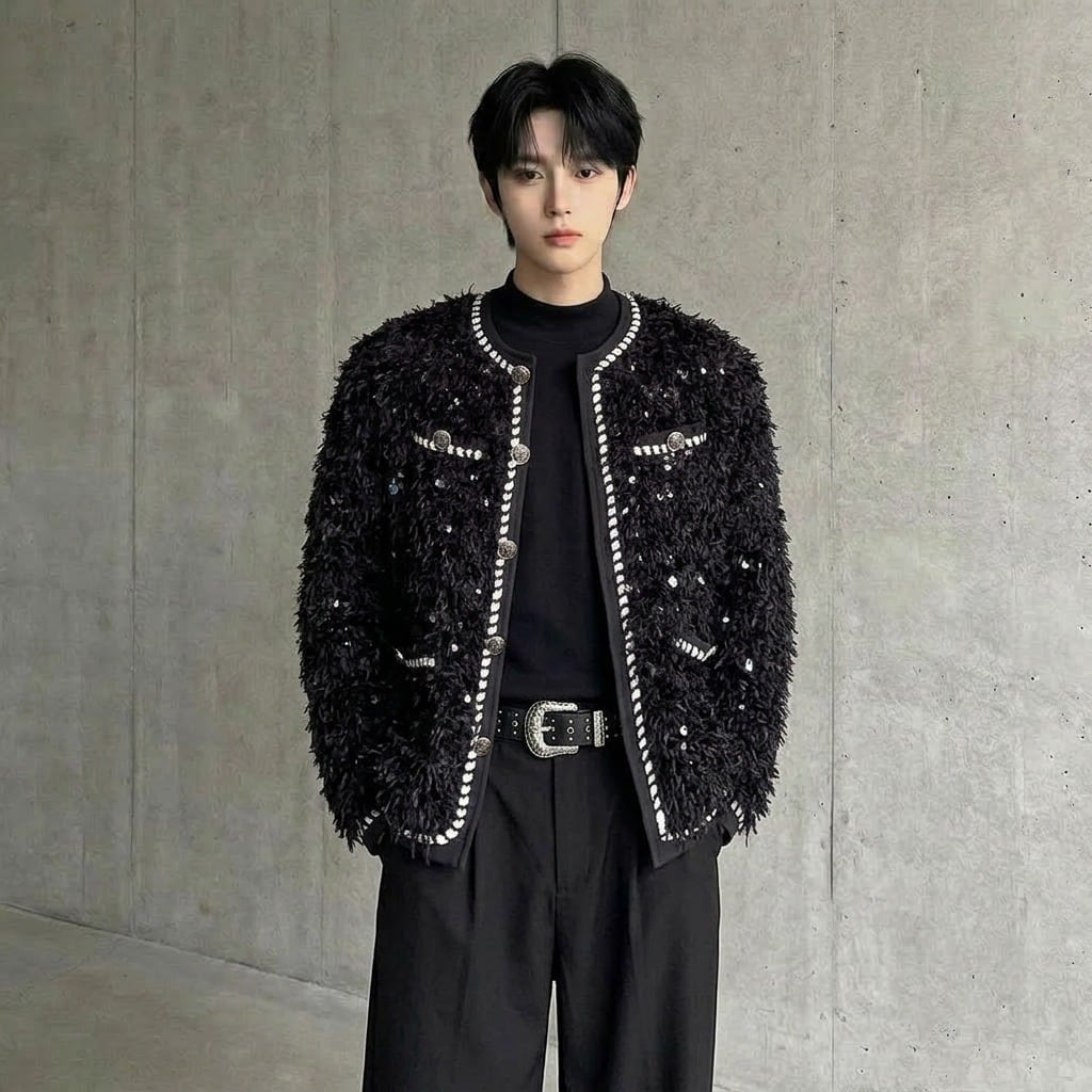 スパンコール フェザータッチジャケット D10481