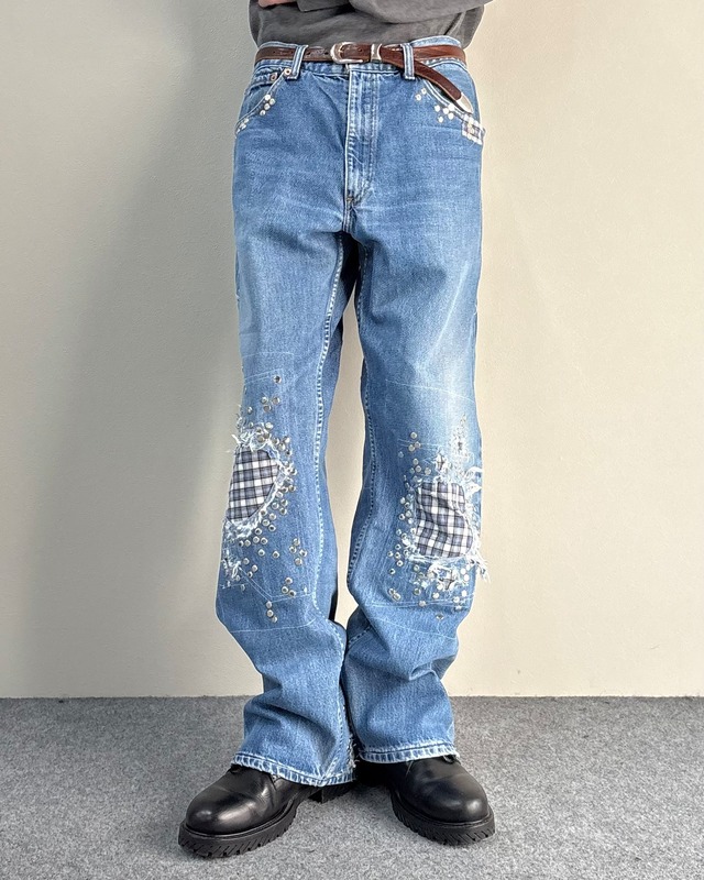 【Hannah Creak】Studded Jeans Wide Leg