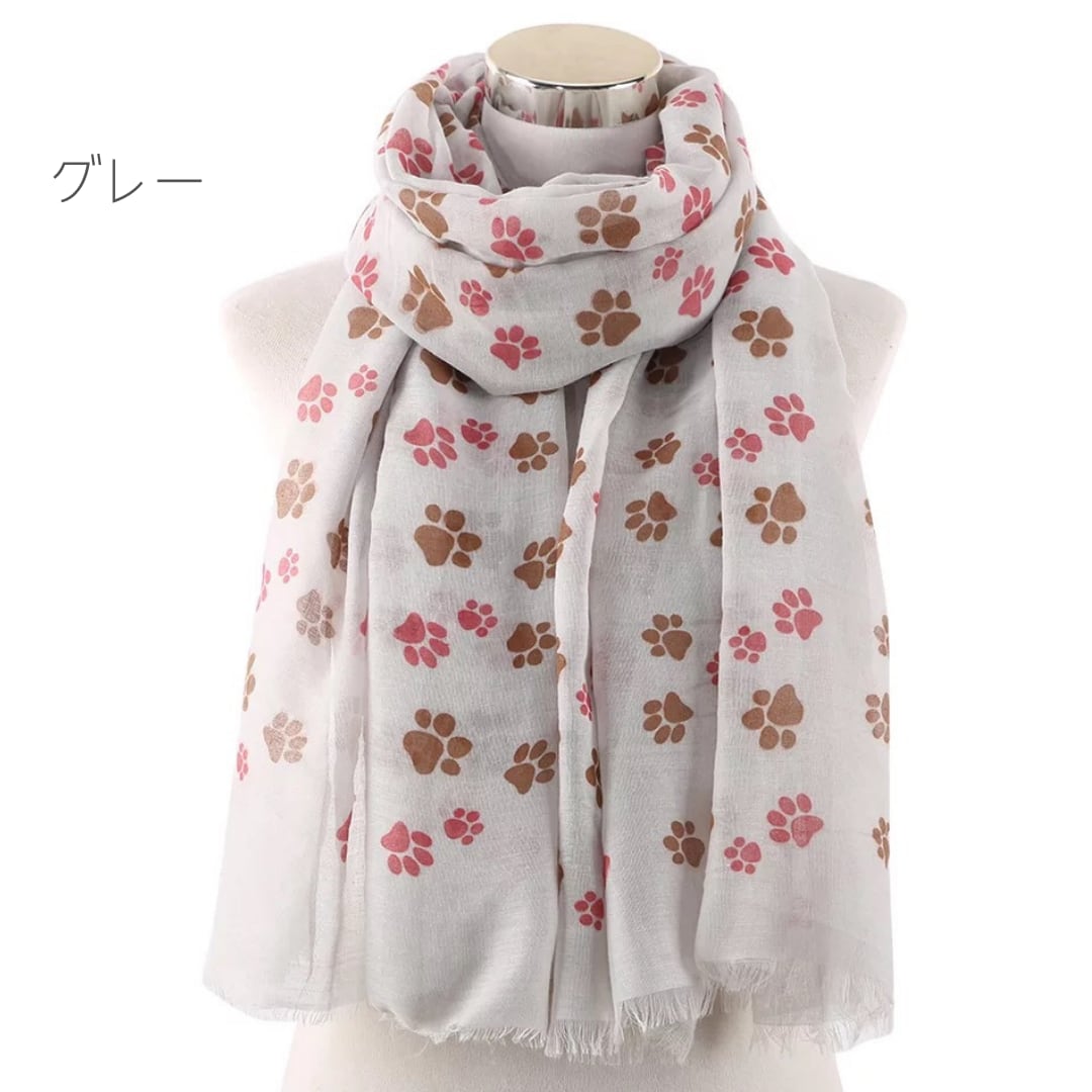 可愛い足あと柄　ストール