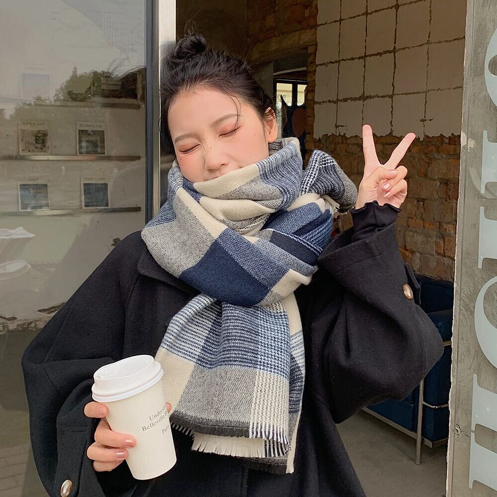 格子柄スカーフ レディースウィンタースタンダード レトロ 冬物 ブラック・アイド・ピーズ76943966220