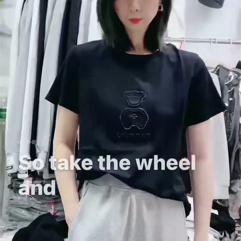 サマーシャツ ラウンドネックTシャツ トップス 大きめサイズ 夏物 Oネック ミックスインファッション72220925801