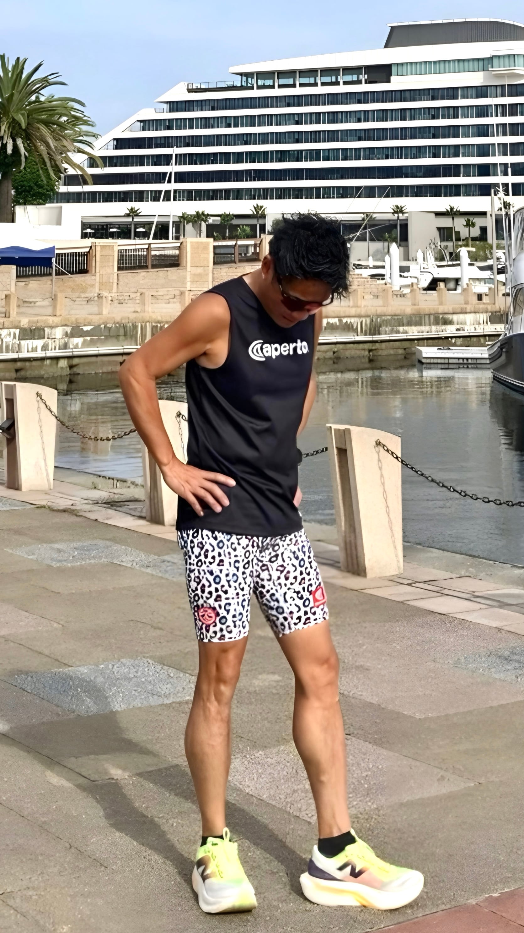 AP 124177】メンズ 全昇華アドバンスタイツ マルチレオパード | aperto