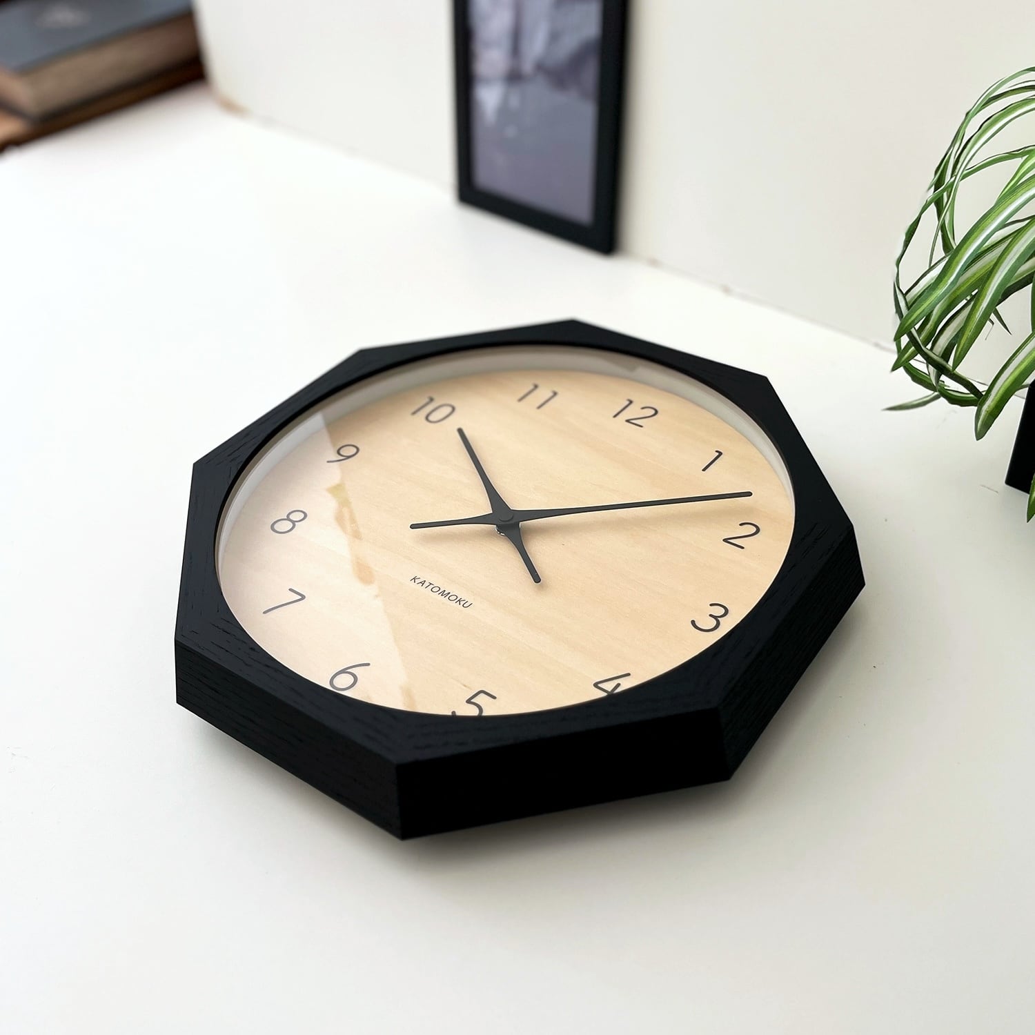 KATOMOKU muku clock 7 八角形 ブラック km-83BK8 掛け時計 | 加藤木工