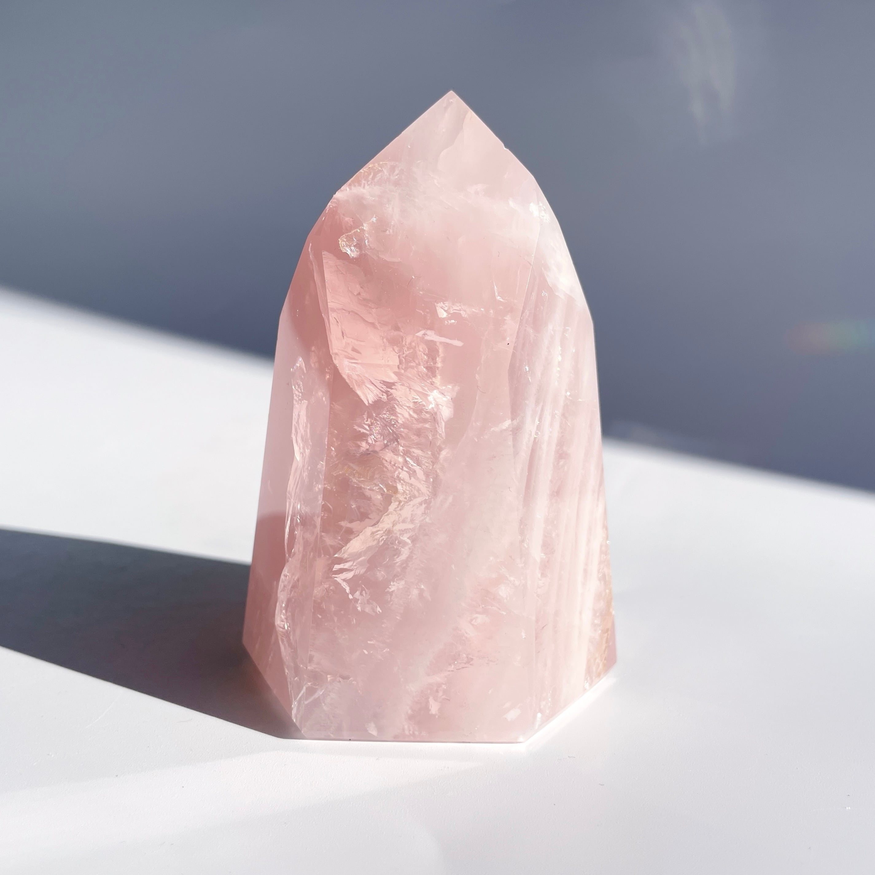 ローズクォーツ　ジェミー　モザンビーク　タワー　ハイグレード ローズクォーツタワー15◇Rose Quartz Tower◇天然石