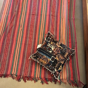 India Geometric rug　ジオメトリックラグ　125×175cm  エキゾチック　レッド　2人掛けソファ　ビーチマット　ソファカバー　ベッド　リビング　車内マット　コットン　綿