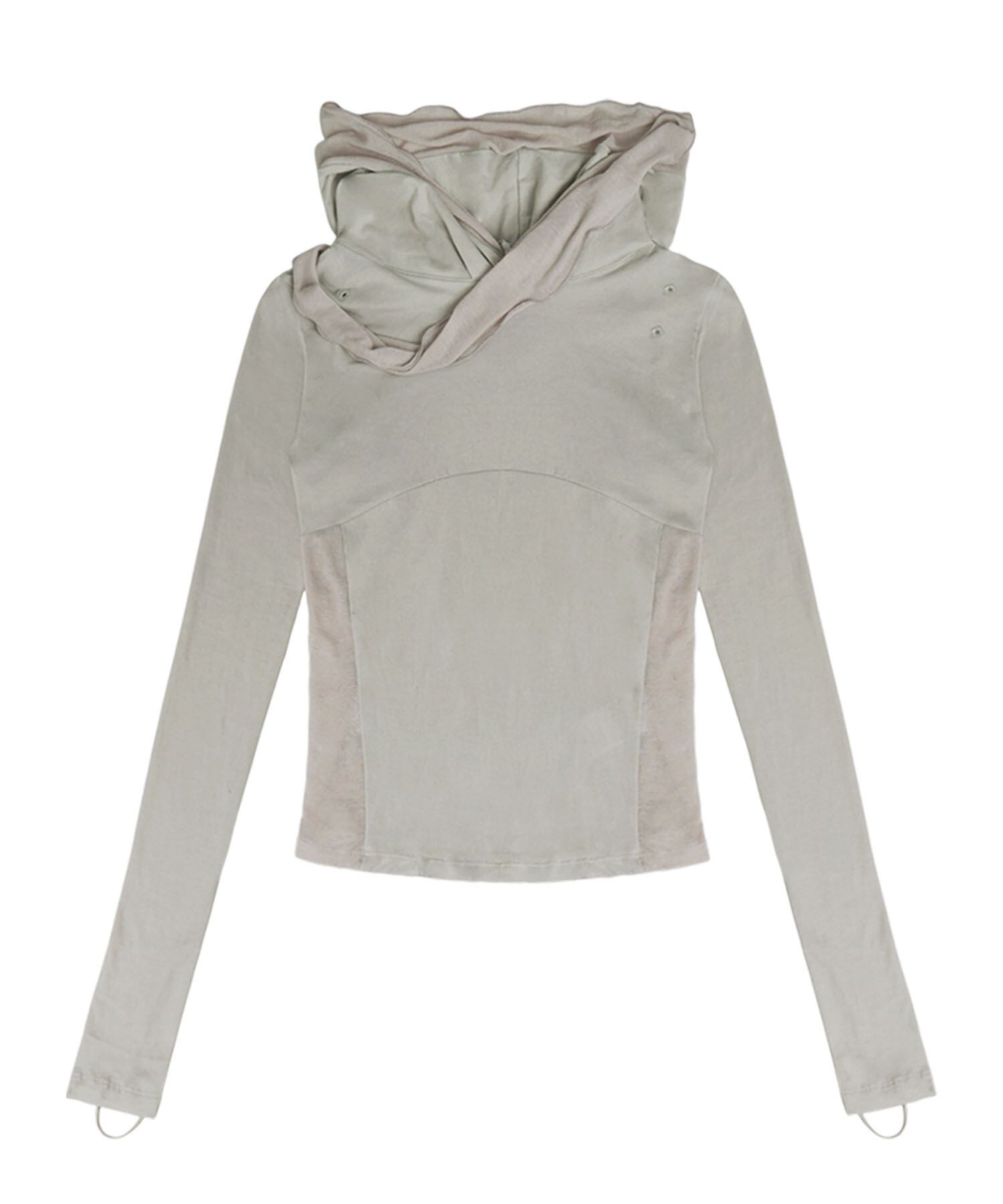 OJOS] Muffler Hoodie Long Sleeve / Beige 正規品 韓国ブランド 韓国 