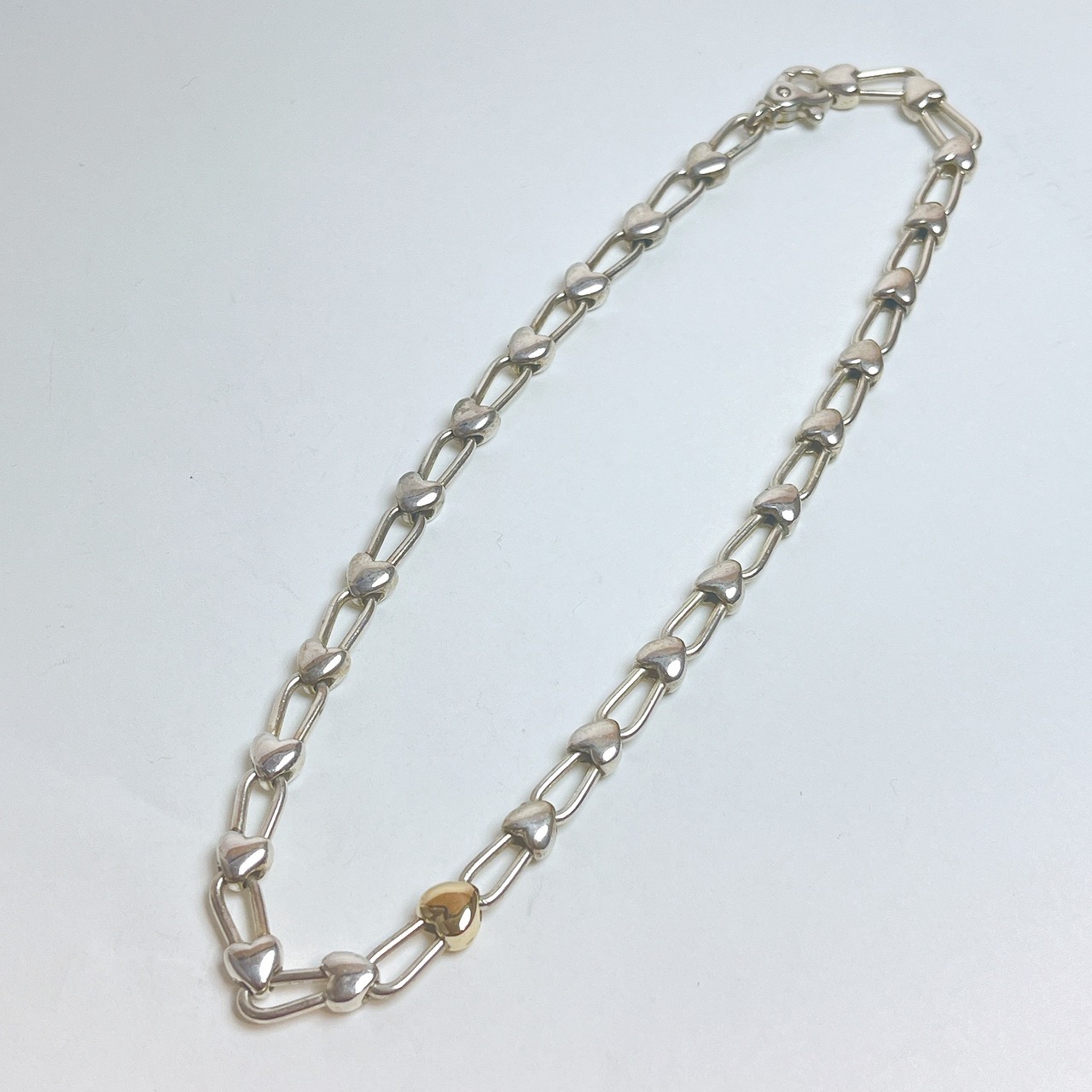 869 希少 ティファニー コンビ ハートロック リンク ネックレス 925  