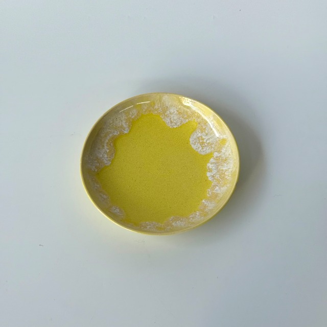 NAOKO HATA CERAMICS Melt series 4MARU plate - Lemmon yellow