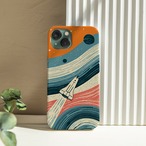 受注生産 iPhoneケース ロケットと大きな惑星の宇宙柄｜ロケットモチーフ RFSP064C