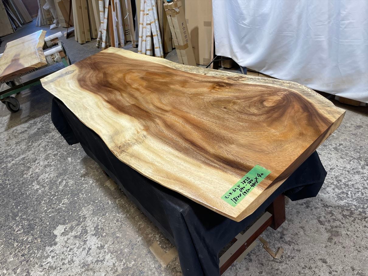モンキーポッド　一枚板テーブル　　天板のみ モンキーポッド3853 一枚板無垢 乾燥材 1810x690-580x40mm