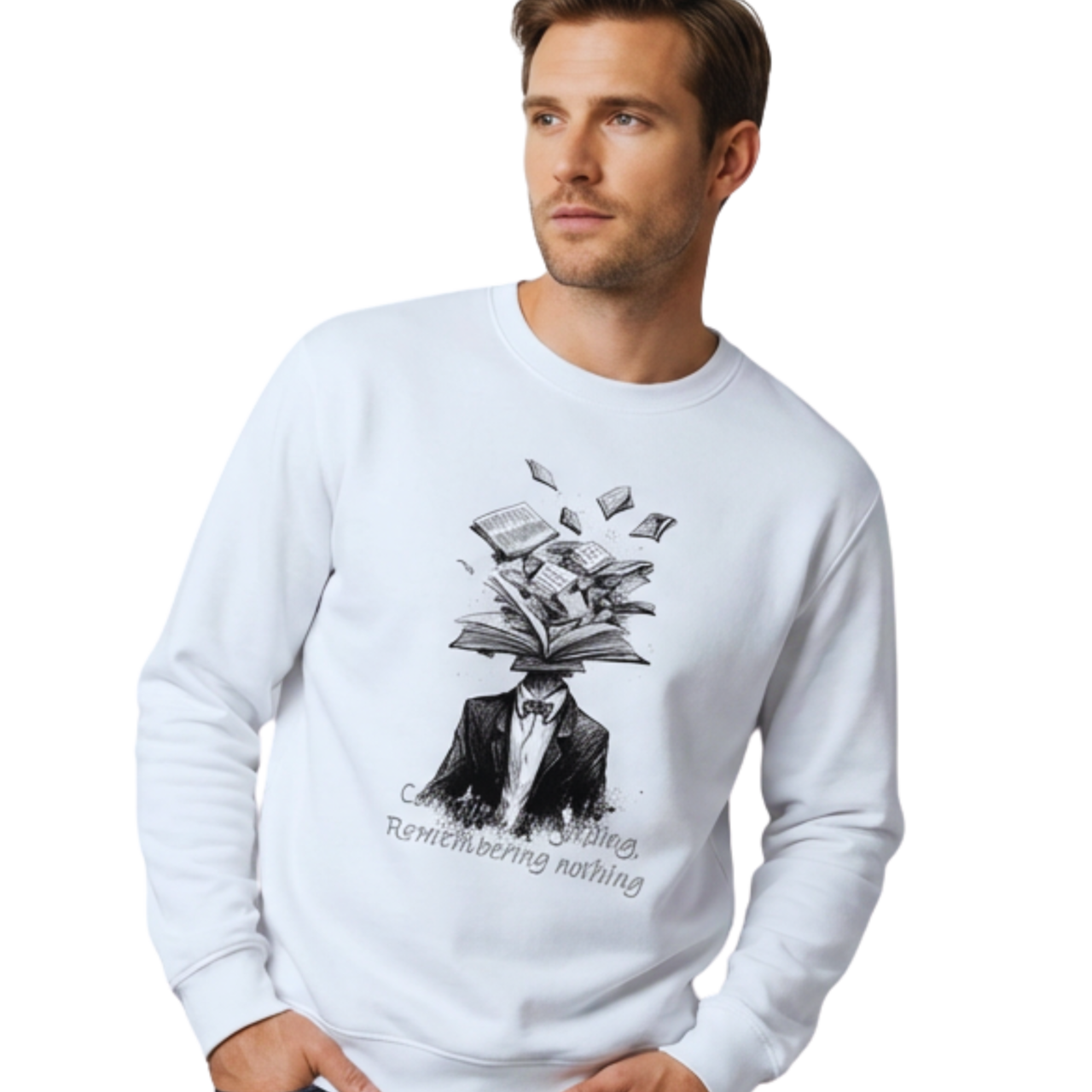 T M I　Garment dye Sweatshirt White [T0014]