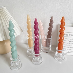 【CANDLE】キャンディ色系ネジ形キャンドルorキャンドルスタンド　全6色