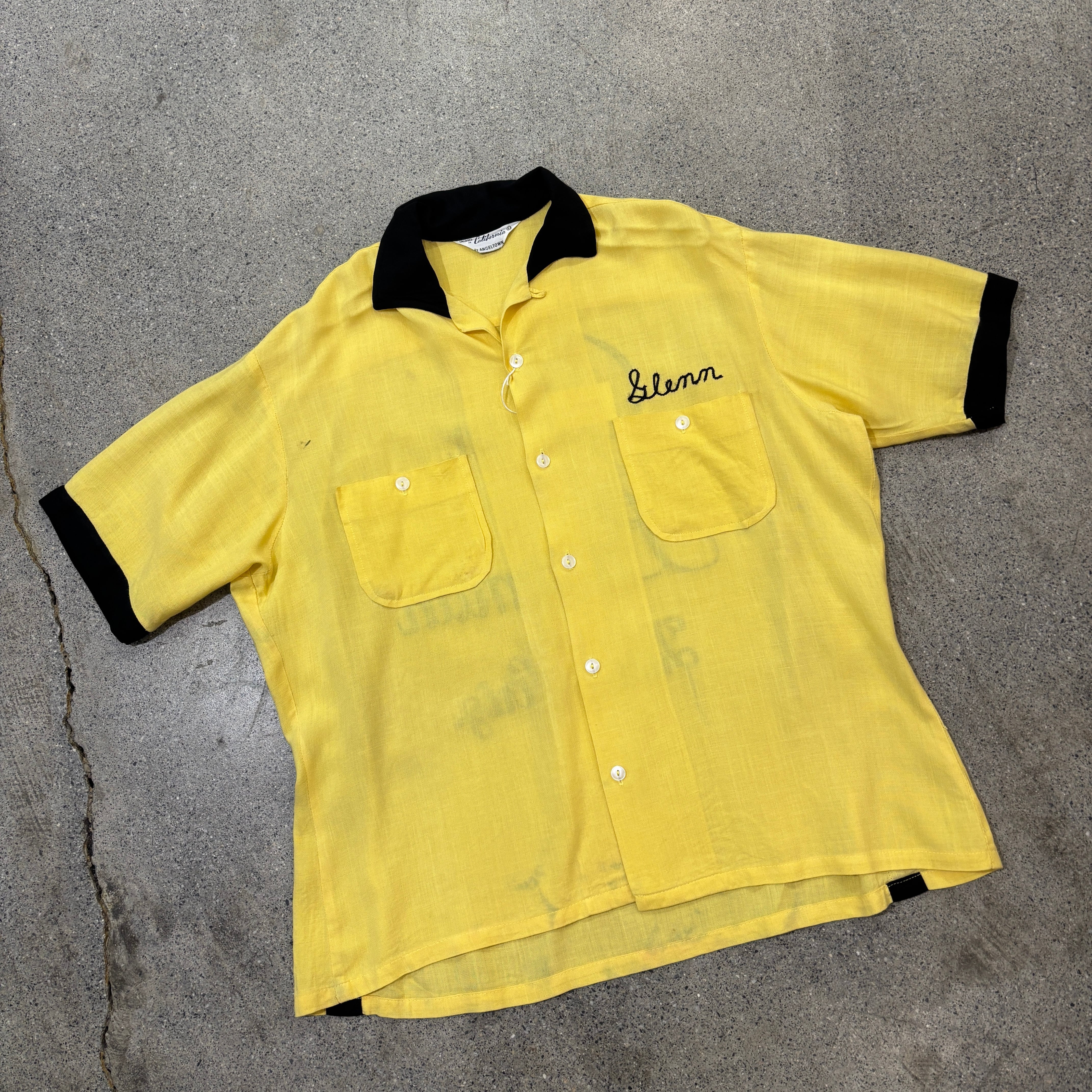 Angeltown】Around 50s Rayon Bowling Shirt 