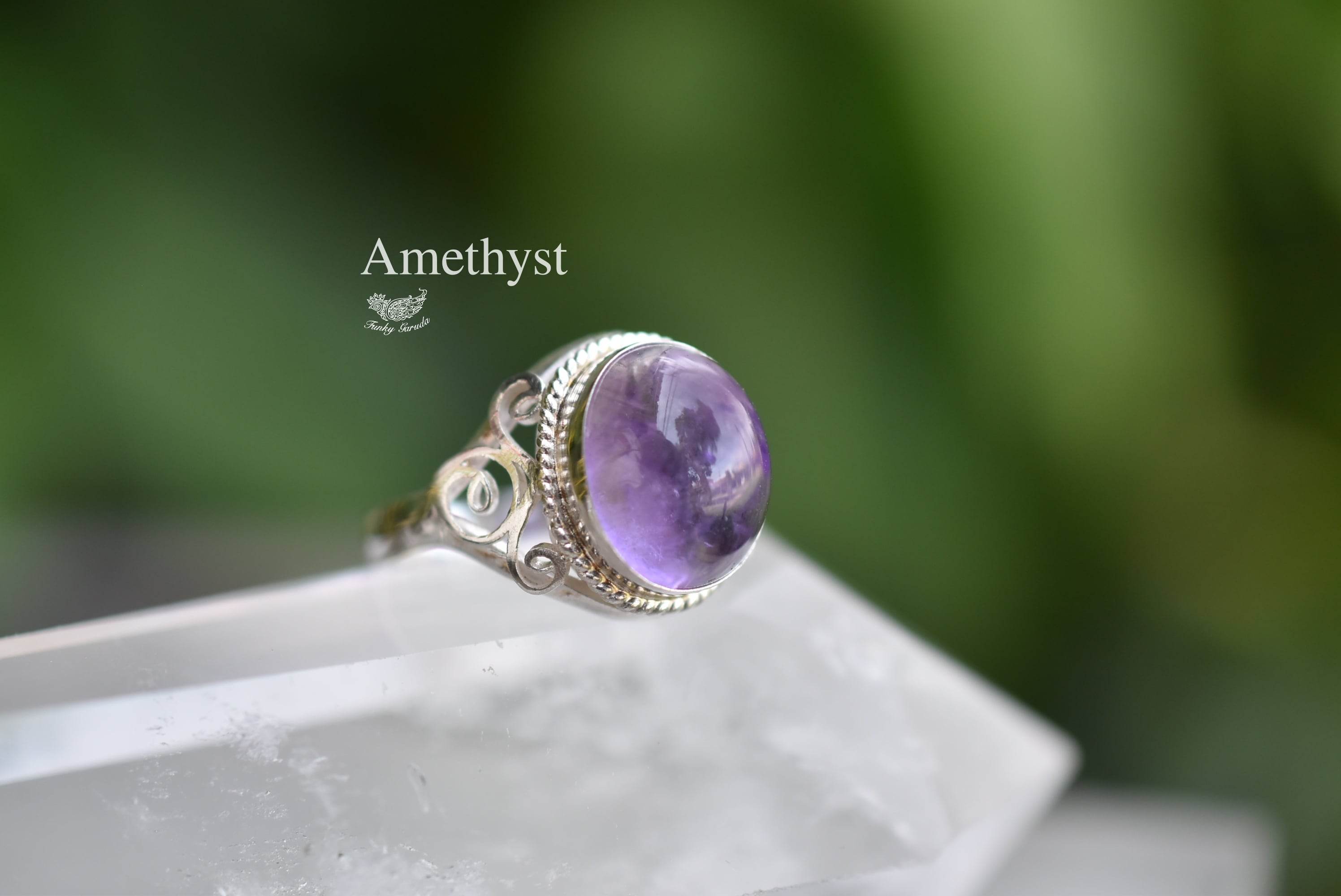 鮮やかな紫★amethyst★シルバーリング1056