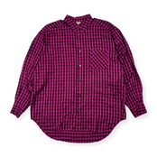 SACHIKO YAMAGUCHI サチコヤマグチ ギンガムチェック柄 レーヨン 長袖シャツ L程度/ピンク×ブラック メンズ