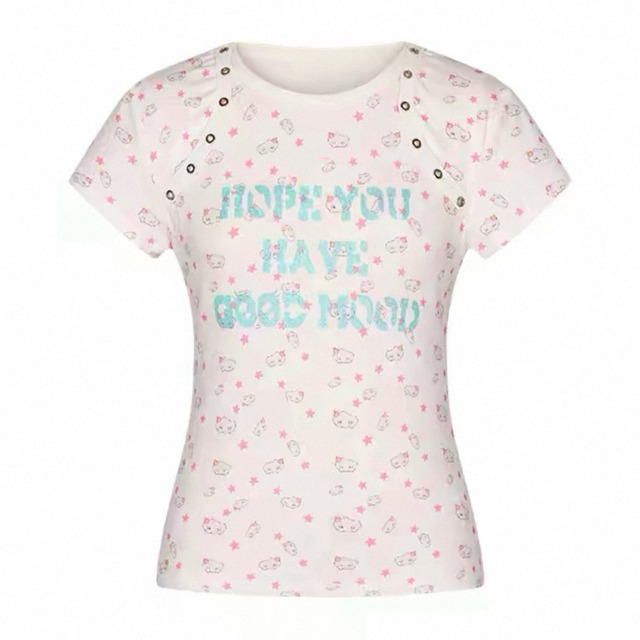 [BETWEENAND] Star Shell Shoulder Letter T-shirt