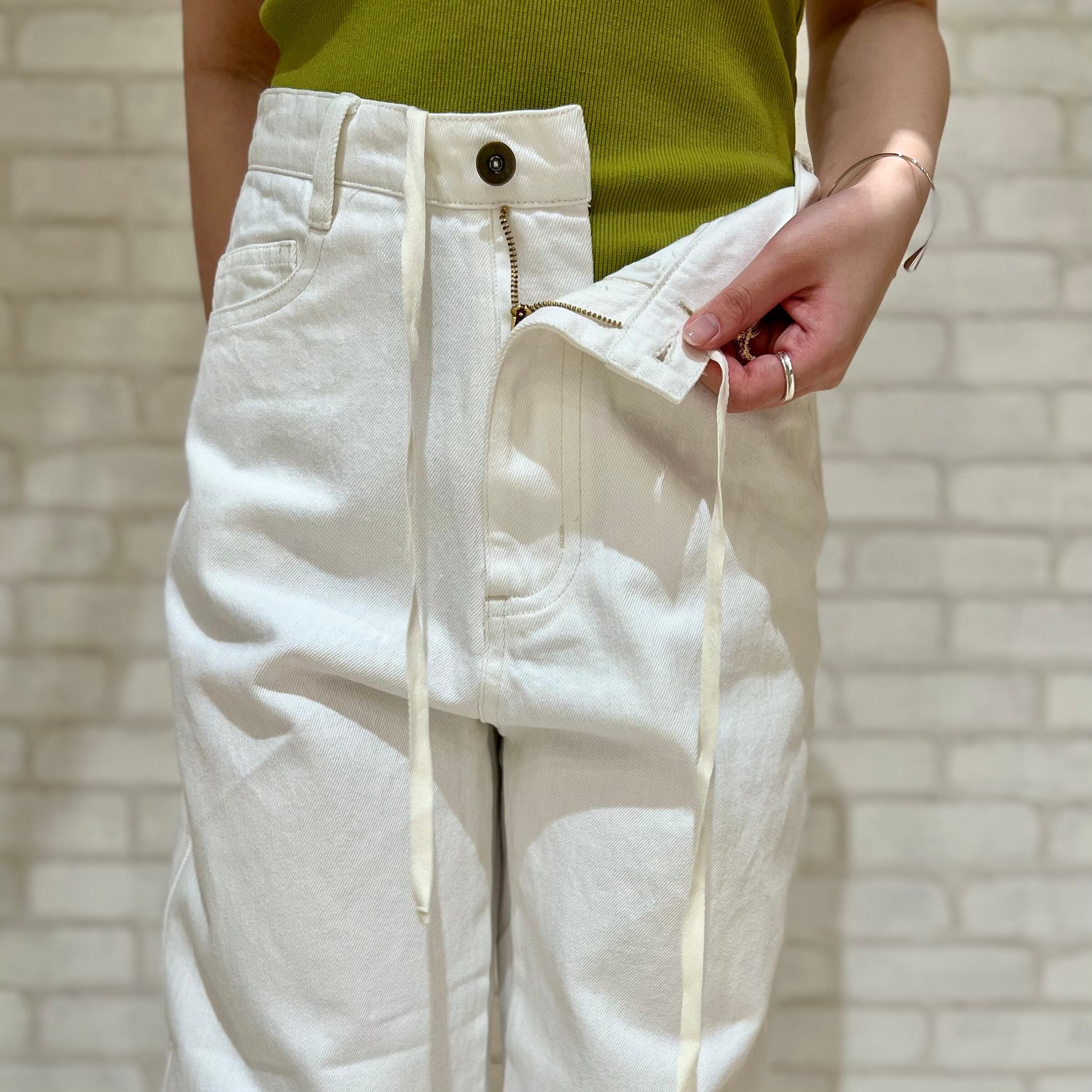 陰山織物謹製 アンナケリー ホワイトカーブデニムパンツ | motlobo.ac.bw