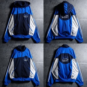 80s "adidas" Multicolor Logo Embroidery & 3 Stripe Design 2way Trak Jacket