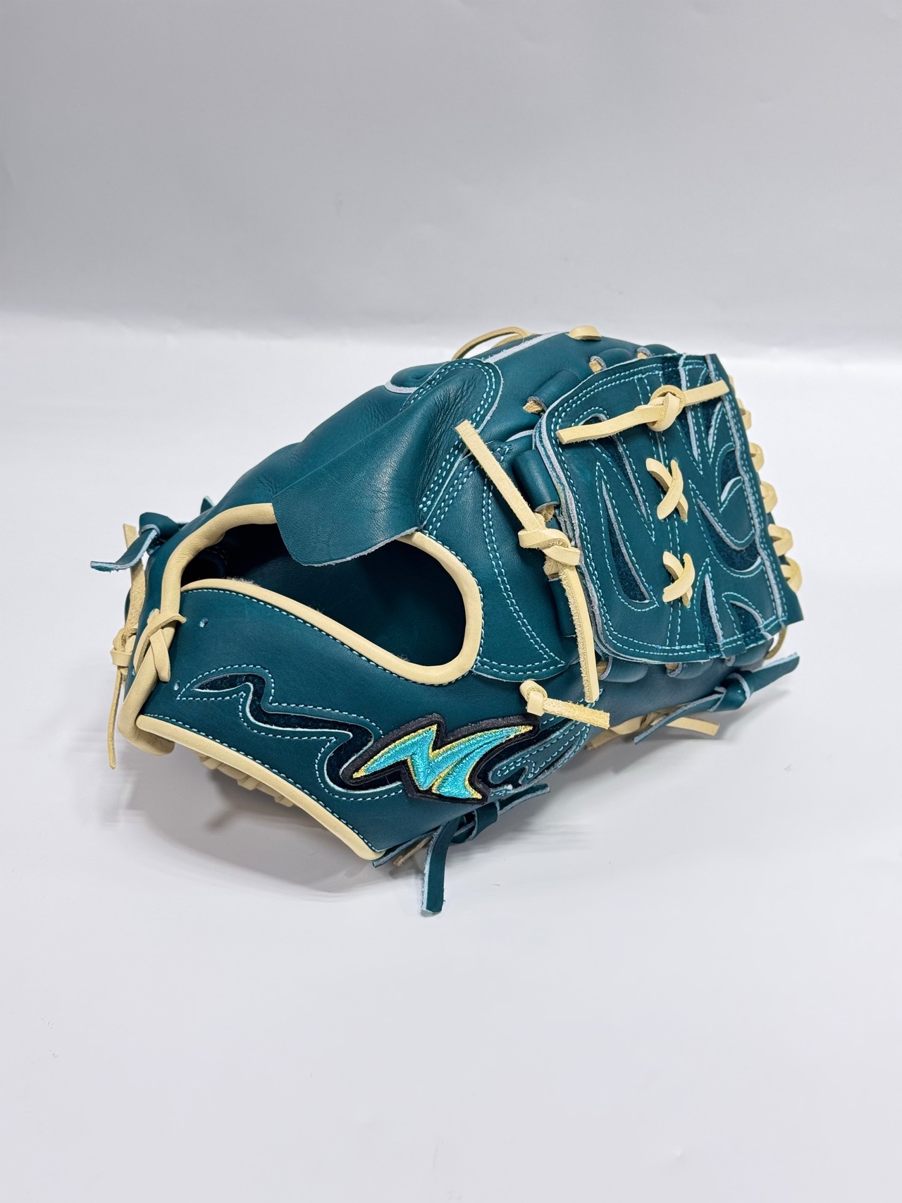 No Limitｰノーリミット　ミチイスポーツオリジナル店舗別注　硬式用　右投げ用　KSRｰ02型　エメラルド×キャメル・画像2