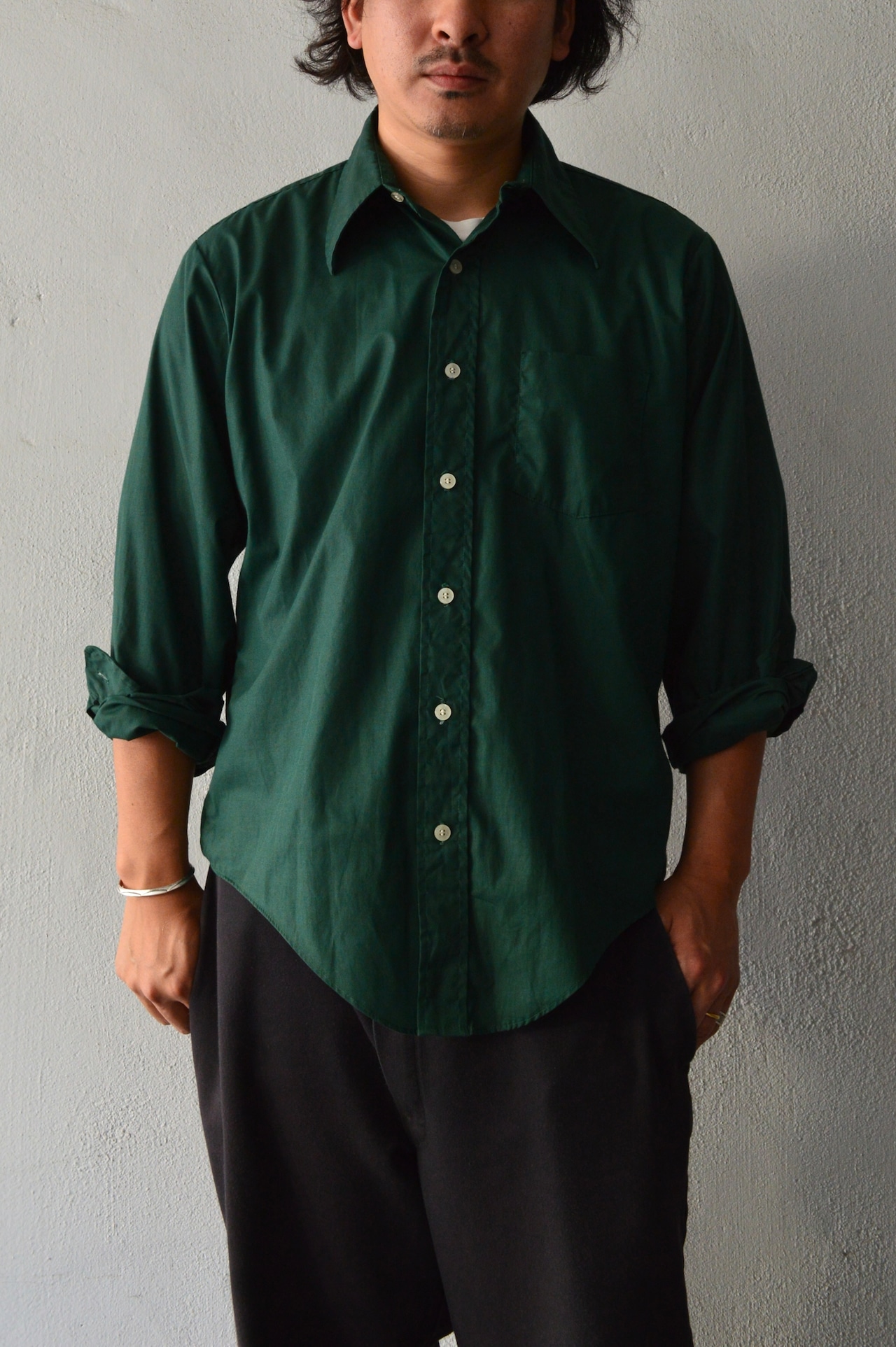 1970's Vintage Light Broad Work Shirt Poly Cotton ブロード ワークシャツ 70s ライトポリコットン