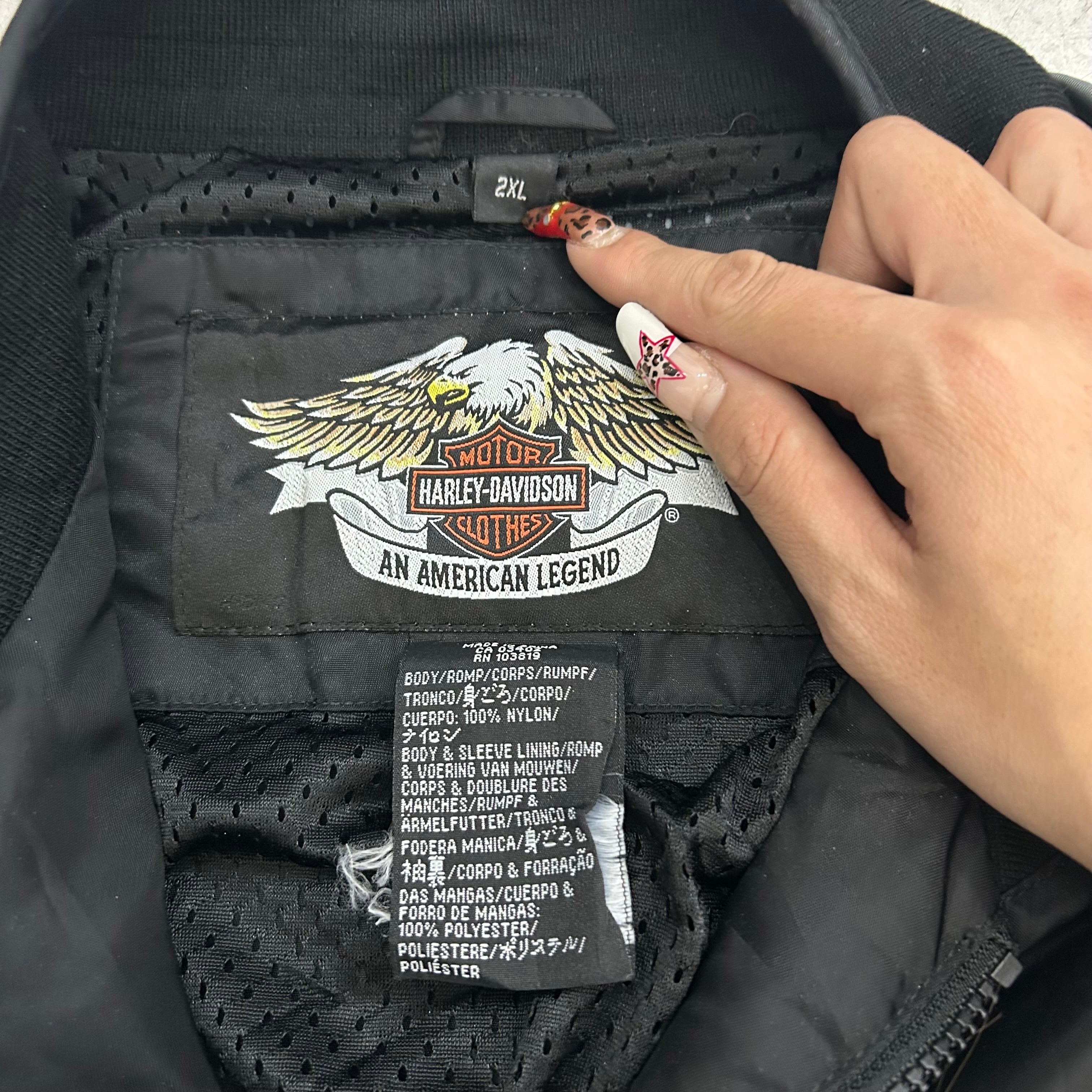 Harley-Davidson USA製 ナイロンジャケット S 黒/グレー HarleyDaividson/ハーレーダビッドソン】ナイロンジャケット | 古着屋