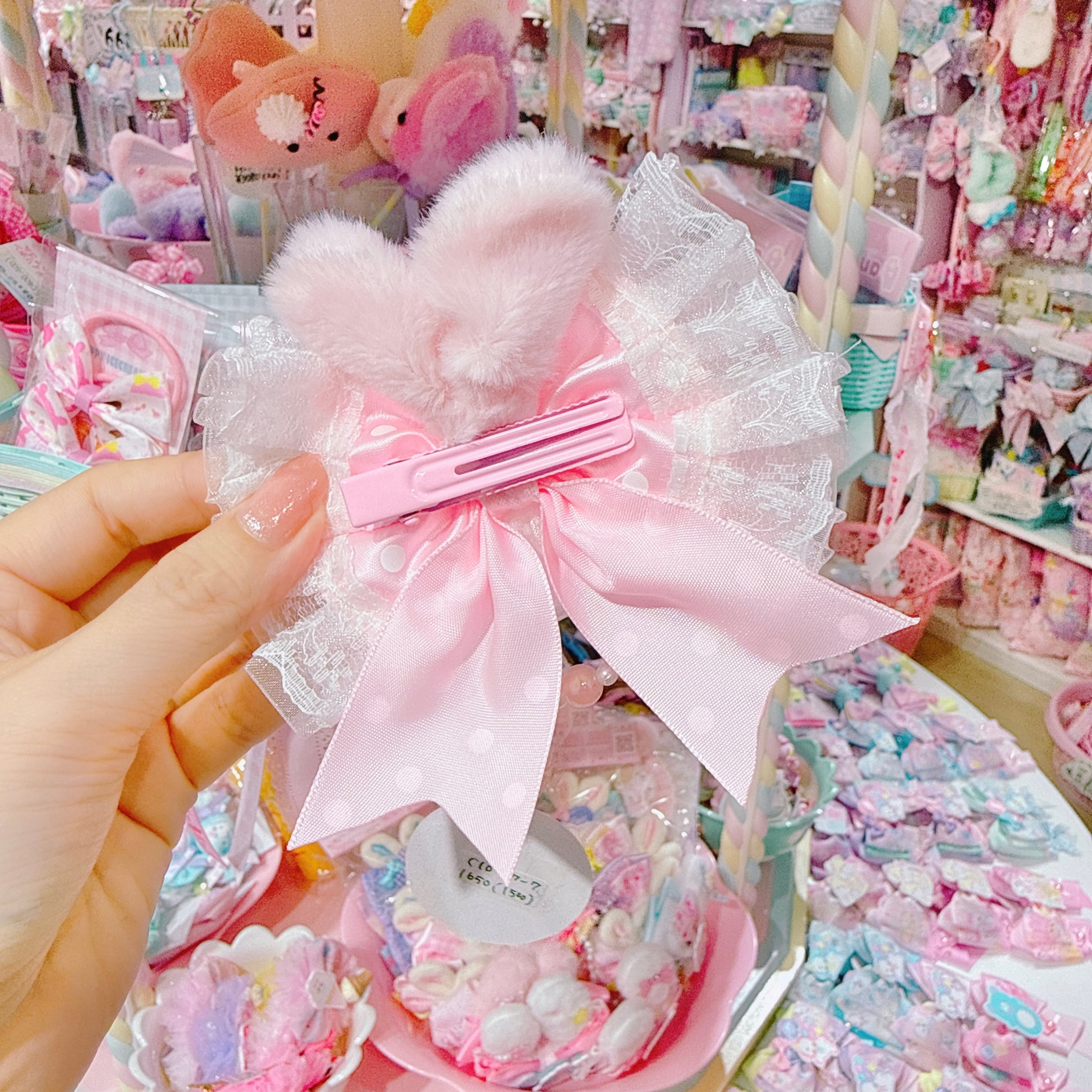 【C10】77-7ふわふわりぼんヘアクリップ