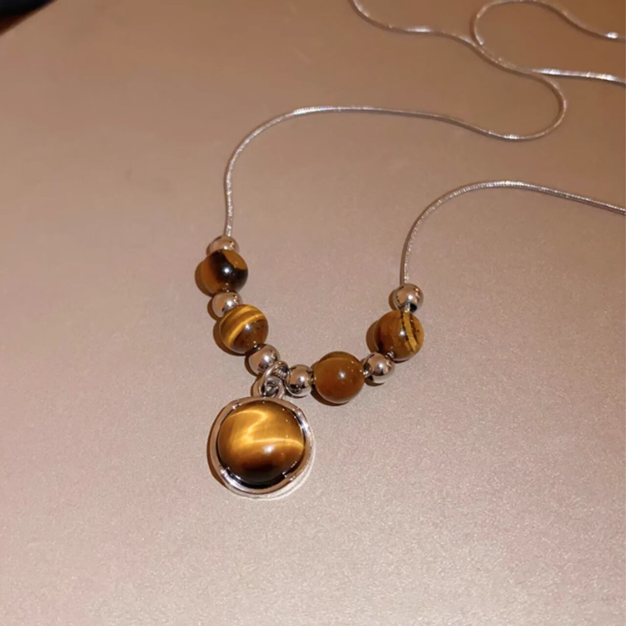 meetsweetgirl虎目石シンプルのレトロネックレス | paapilioo