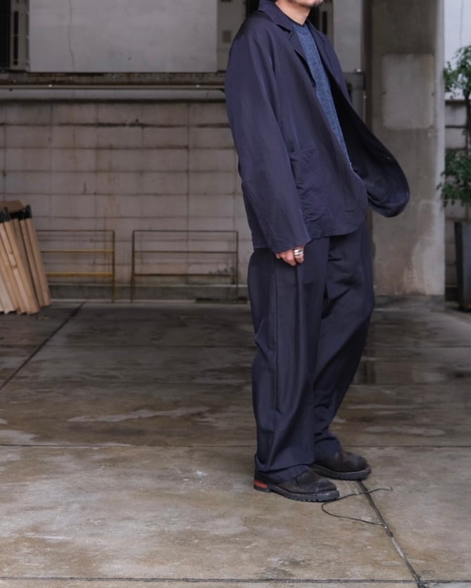 ULTERIOR” WASHED WOOL SILK TWILL JKT FRENCH NAVY” | Lapel online store
