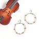 コントラバス弦とアンティークビーズのピアス 　B-001   Contra Bass strings with antique beads pierced earrings 