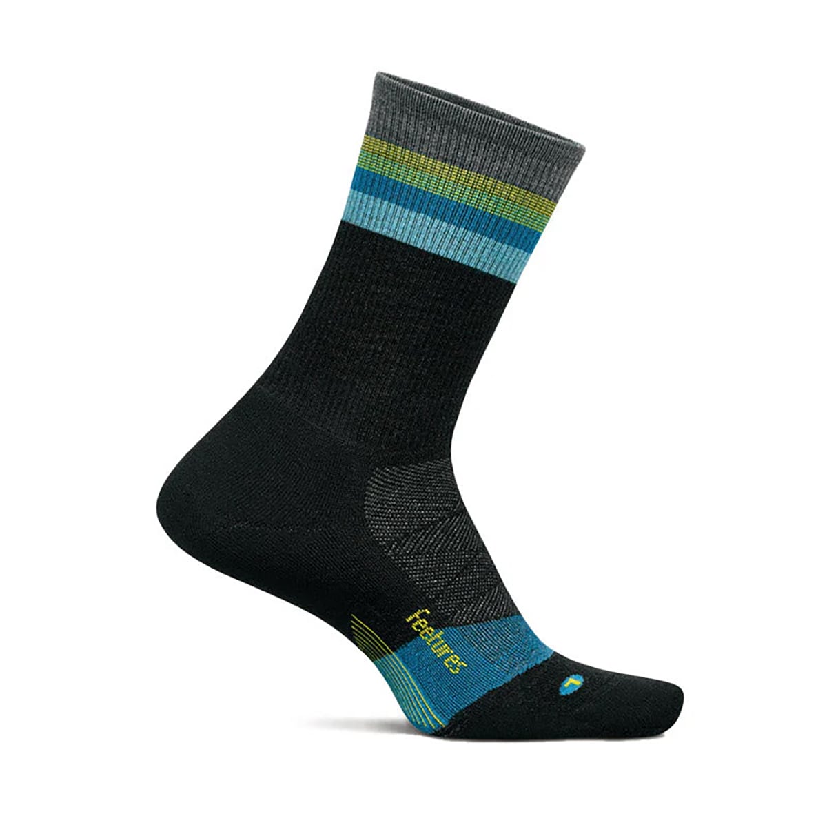 Feetures フィーチャーズ Merino 10 Max Cushion Mini Crew Luminous Black