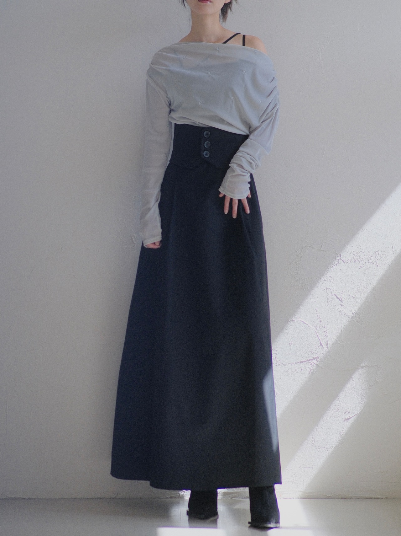Corset Long Skirt / BLACK - 1