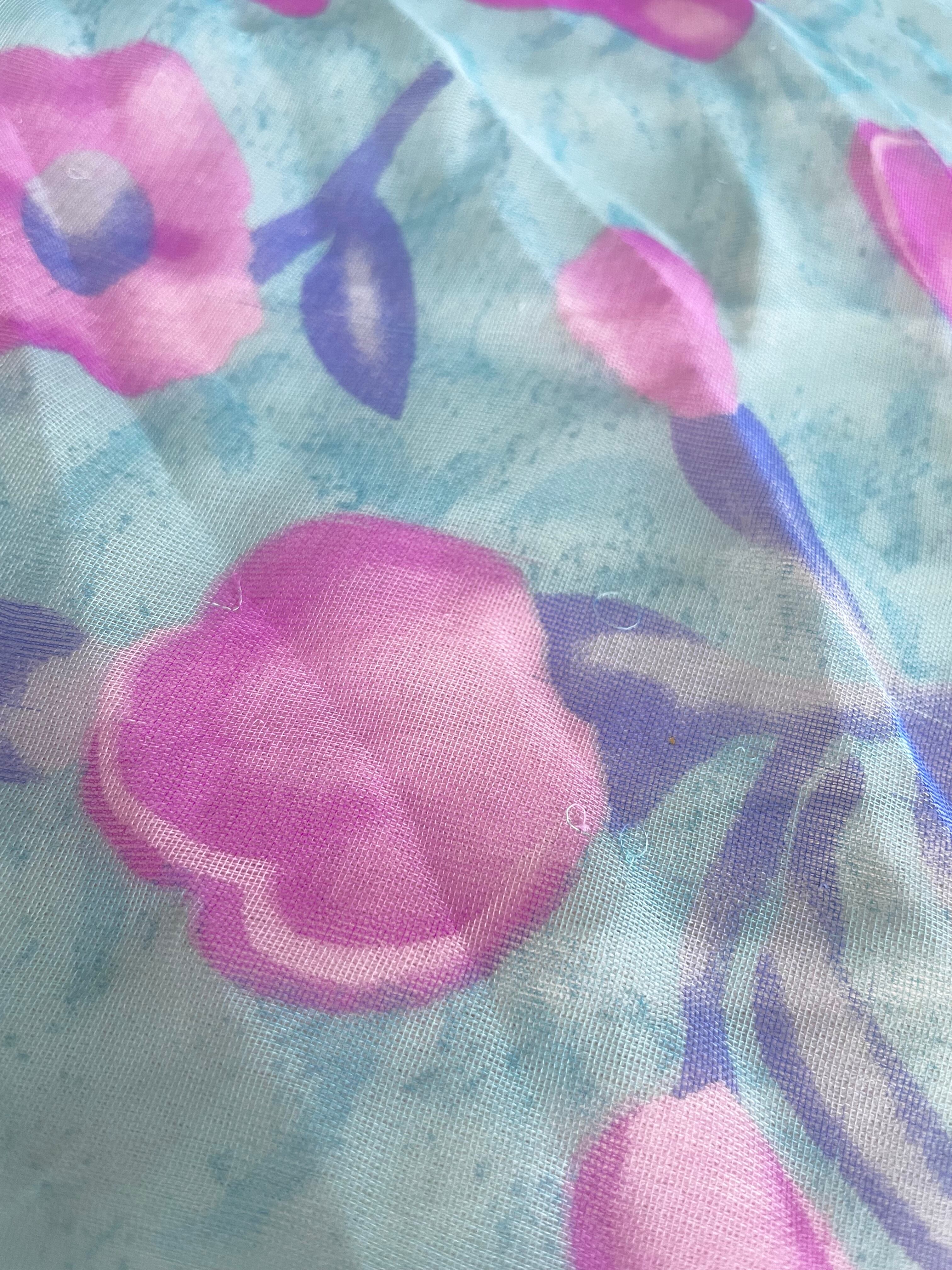 USED Flower-patterned mini scarf