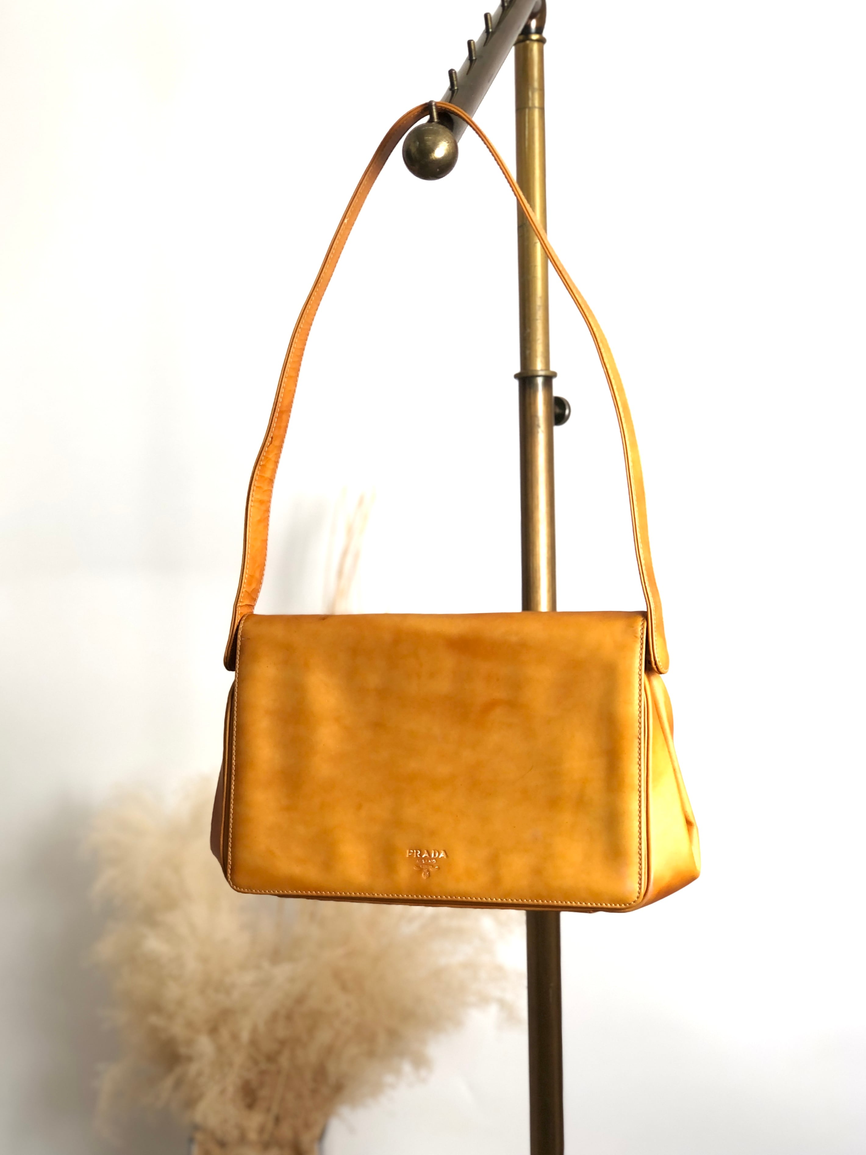 PRADA プラダ ショルダーバッグ オレンジ ロゴ PVC vintage ヴィンテージ オールド j4ytxn