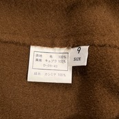 カシミヤ100% DEVSET CARITAS カシミア ウール ロング コート サイズ 9 /ブラウン系/レディース