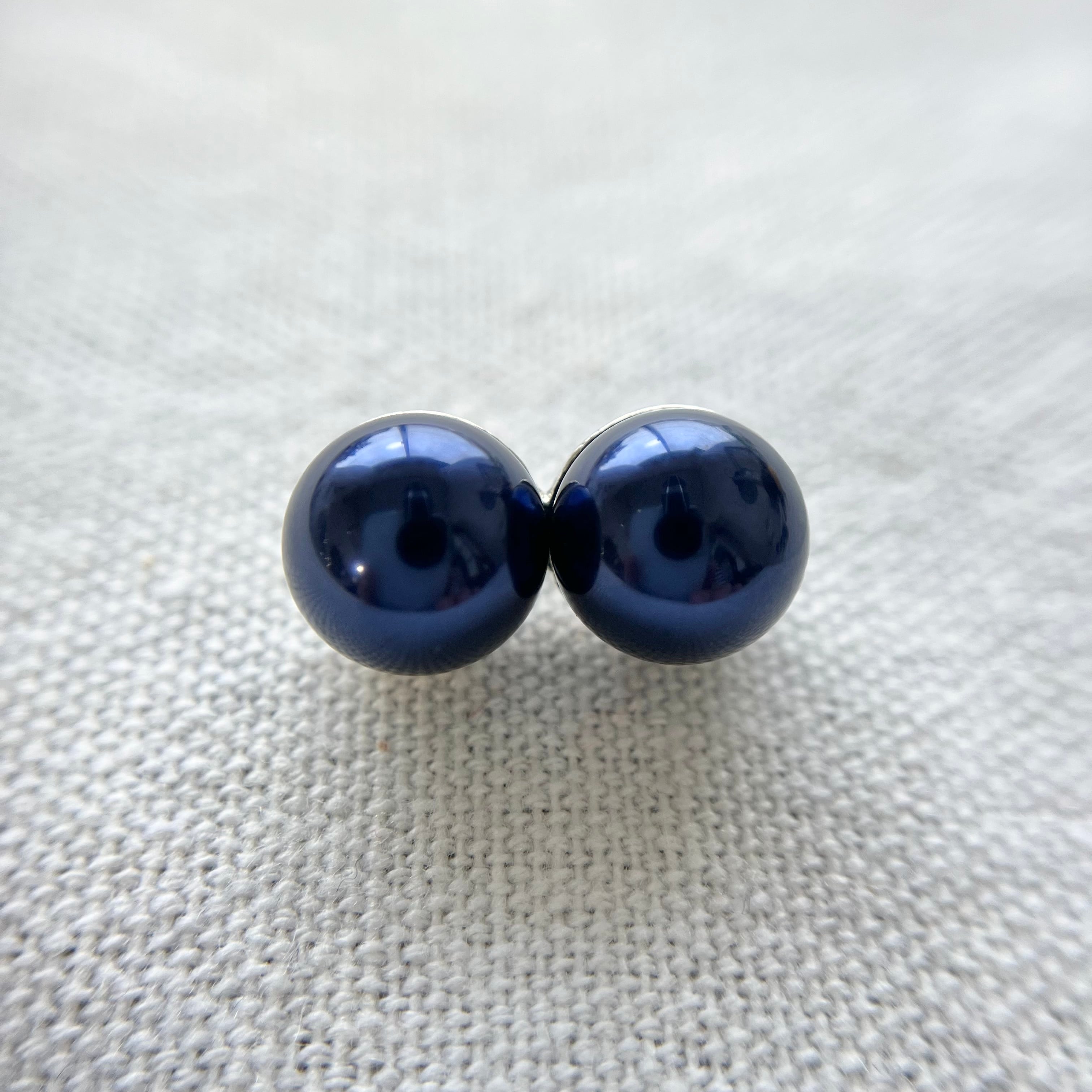 パールネイビー2粒×シルバー 20.5㎜