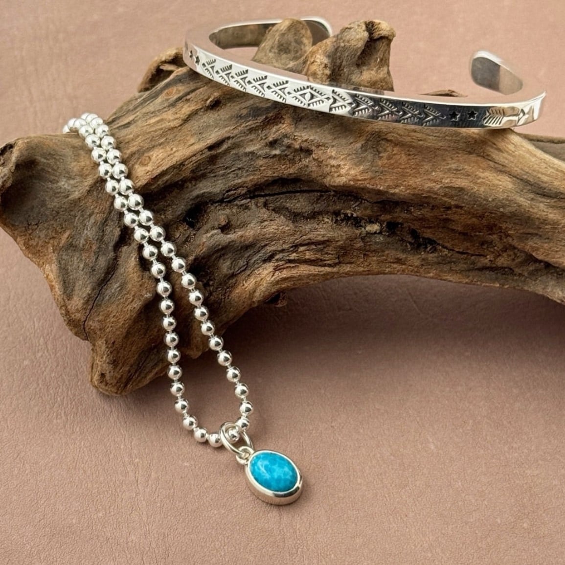 Lagoon Original アリゾナ ターコイズ プチ オーバル型 ペンダント