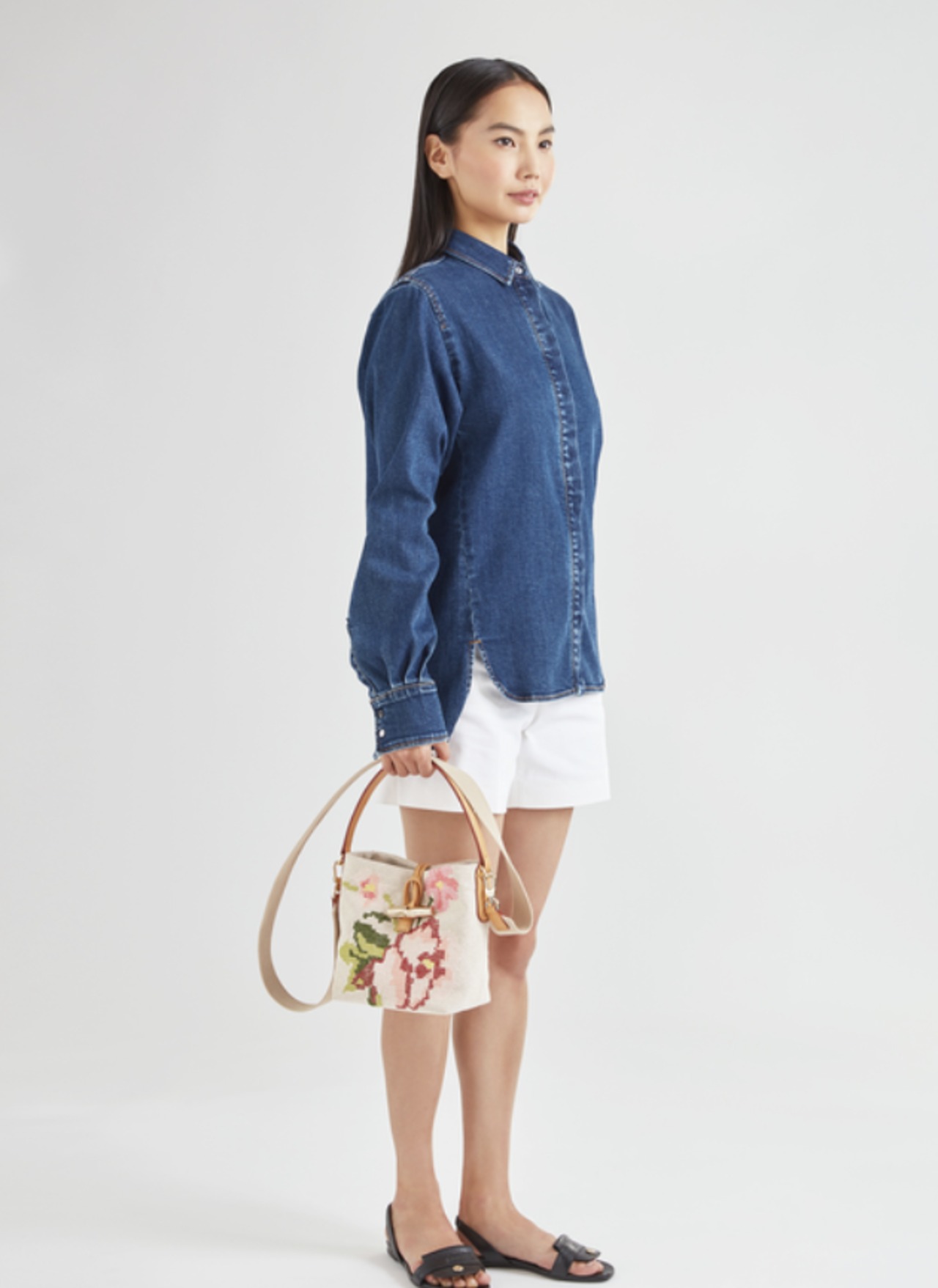 LONGCHAMP ロンシャン ロゾ エッセンシャル フルール バケットバッグ S 