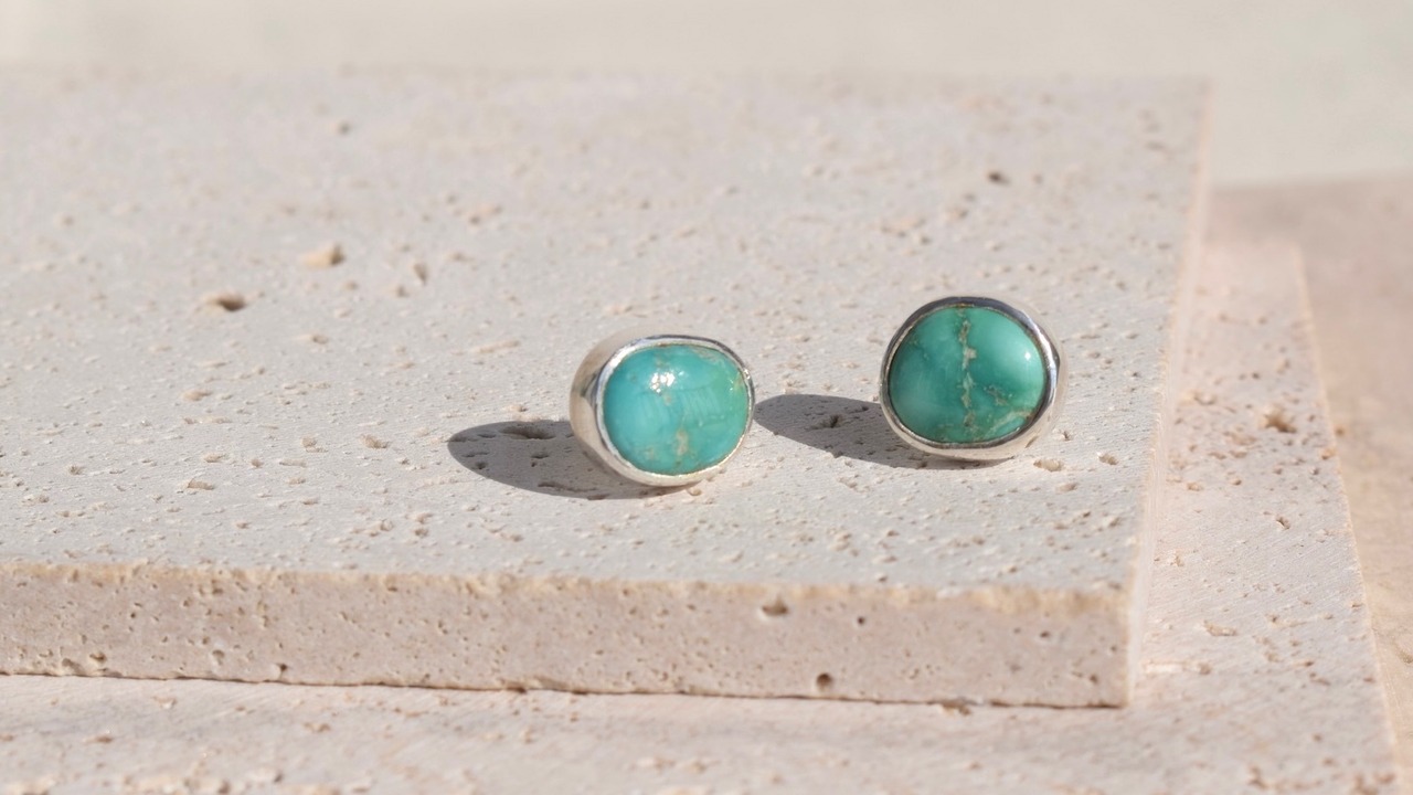 Emerald Valley turquoise silver pierce《silver925》【受注製作】