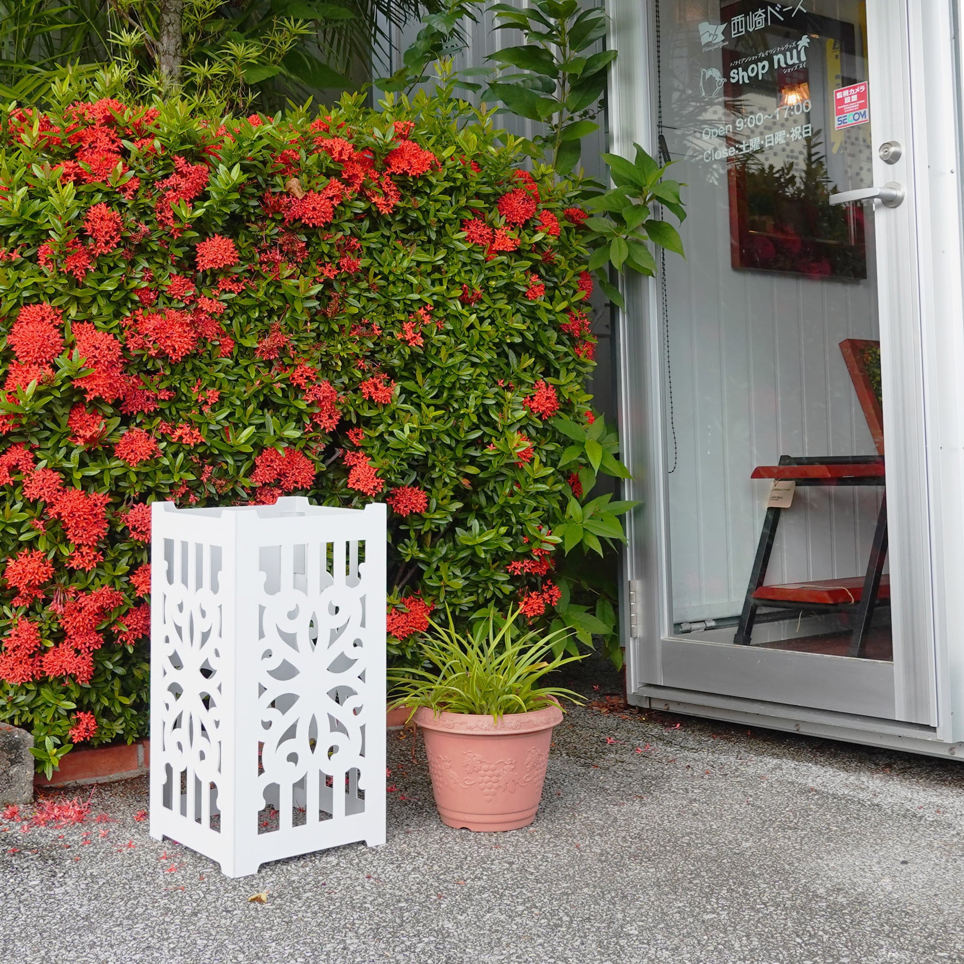 花ブロックBOX Mサイズ アルミ製 看板 ゴミ箱 傘立て 植木鉢カバー