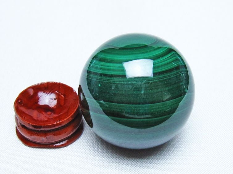 マラカイト 丸玉 40mm スフィア 置物 一点物 141-8319 | 天然石